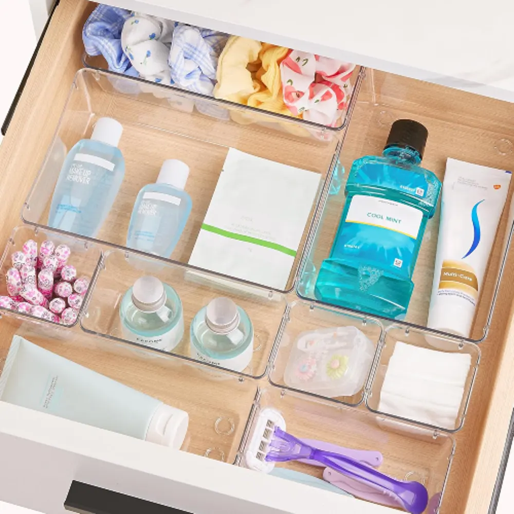 Multi-Size Clear Drawer Organizers