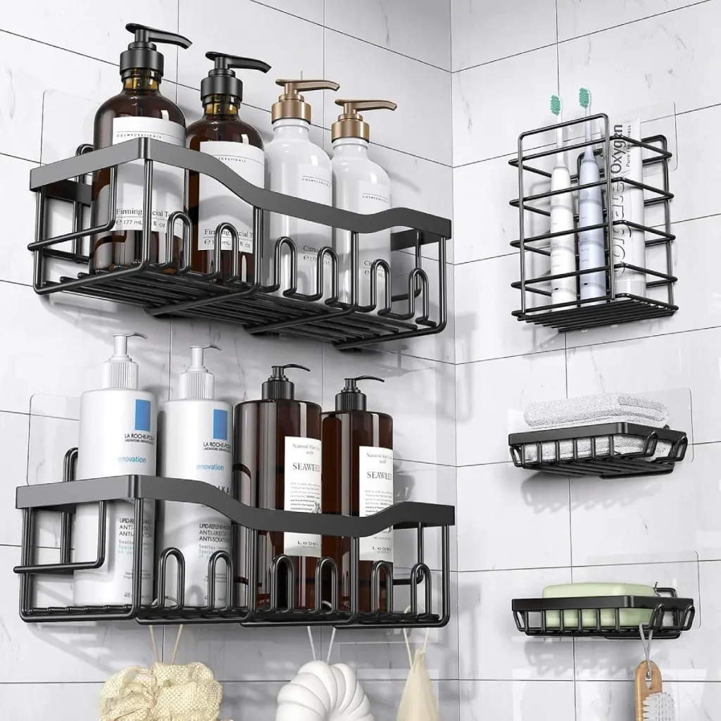 No-Drill Adhesive Shower Caddies