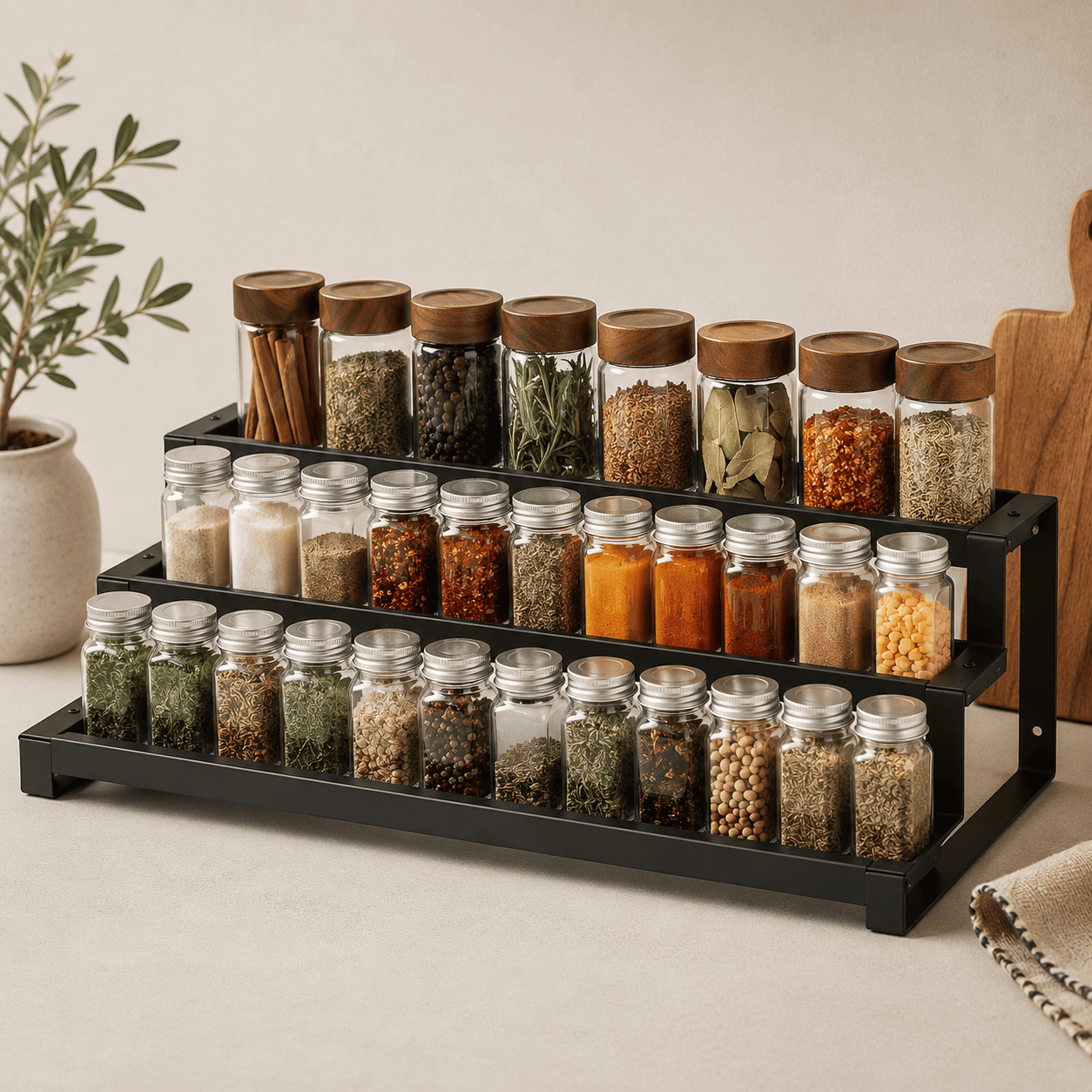 3-Tier Expandable Spice Rack Organizer